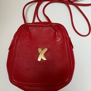 Genuine Vintage Paloma Picasso Red Leather Made in Italy Shoulder Bag